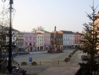 Olomouc-Dolní náměstí-Mariánský sloup od kostela Zvěstování P.Marie-Foto:Ulrych Mir.