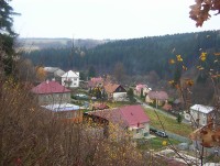 Domašov nad Bystřicí-Berounská a Krátká ulice z terasy nad obcí-Foto:Ulrych Mir.