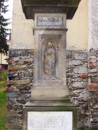 Domašov nad Bystřicí-kříž z r.1878 u kostela-detail-Foto:Ulrych Mir.