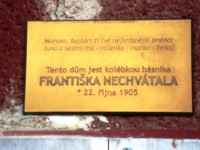 Velký Újezd-rodný dům básníka F.Nechvátala-pamětní deska-Foto:Ulrych Mir.