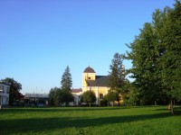 Chropyně-farní kostel Sv.Jilji od zámku-Foto:Ulrych Mir.