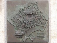 Tábor-bronzová plastika historického města na Bechyňské bráně-Foto:Ulrych Mir.