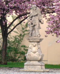 Prostějov-socha sv.Jana Nepomuckého u kostela sv.Jana Nepomuckého-Foto:Ulrych Mir.