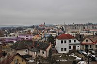 Pohled z horní části z ulice A. Staška na střed města