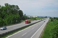 Pohled na dálnici D2 směrem na Brno