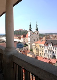 Pohled z ochozu věže na hrad Špilberk