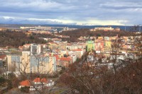 Pohled na Staré Brno, Špilberk a čtvrť Lesná