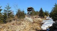 rozhledna na nejvyšším vrcholu (1237 m n.m.) vojenského prostoru Boletice, Knížecím stolci