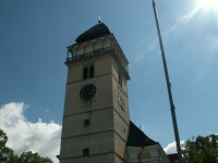 Krásná renesanční věž na kostele sv.Vavřince v Dačicích.Po zdolání 150 schodů nádherný výhled do kraje
