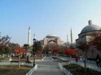 Ráno před mešitou Hagia Sophia.
