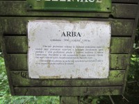 Cedule s informací o rezervaci Arba
