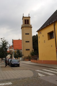 Skalica, věž u evangelického kostela