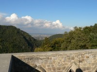 Oybin, pohled z věže na Žitavu