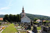 Kolinec, kostel sv. Jakuba Většího a hřbitov