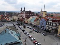 Chomutov, pohled z věže na náměstí