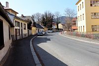 Ulice Příkopy v pozadí Svatobor