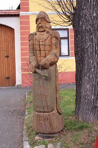 Dřevěná socha Jana Žižky z Trocnova
