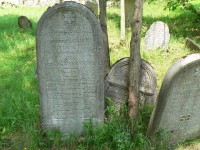 Kolinec, žid. hřbitov, text na náhrobku