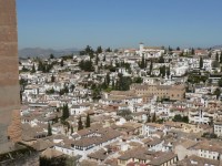 Alhambra, pohled na Granadu, čtvrť Albaicin
