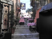 Taormina, kavárna na schodech