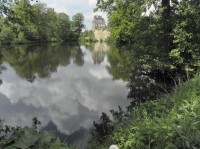 Starý Rybník, hrad ze břehu Nového rybníku
