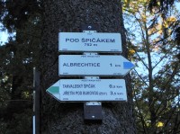 Tanvaldský Špičák, turistický ukazatel