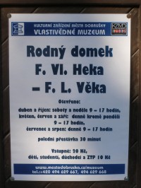 Dobruška - rodný dům F.L.Věka (Heka)
