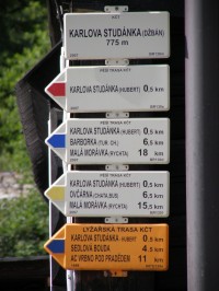 turistické rozcestí Karlova Studánka - Džbán