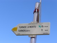 turistické rozcestí Turnov - autobusové nádraží