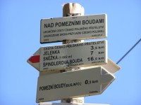 turistické rozcestí Nad Pomezními Boudami