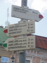 turistické rozcestí Svoboda nad Úpou - náměstí Svornosti