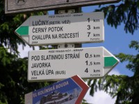 turistické rozcestí Lučiny - U Pražské boudy 