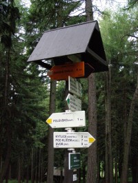 turistické rozcestí Pod Stříbrným vrchem