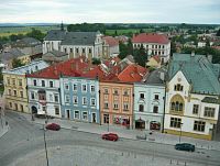 Uničov - náměstí a klášterní kostel Povýšení sv. Kříže z radniční věže