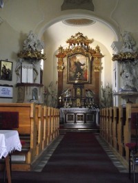 interiér kostela sv. Jiljí v Chropyni