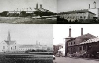 Složená fotografie: podoby pivovaru z let 1875 - 1994