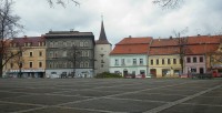 Slaný - Masarykovo náměstí (Martinický dvůr, Městská radnice, Ungelt, Velvarská brána..)