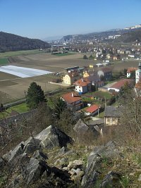 výhled z vyhlídky směrem na Ústí nad Labem