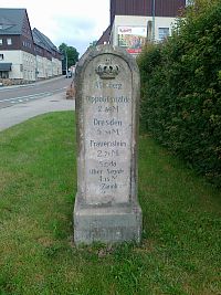 Poštovní kámen v Altenbergu.