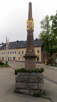 Poštovní milník v Oberwiesenthalu.