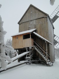 mlýn Partutovice v zimě
