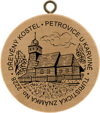 Turistická známka č. 2228 - Dřevěný kostel - Petrovice u Karviné