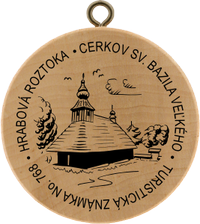 Turistická známka č. 768 - Hrabová Roztoka, Cerkov sv.Bazila Veľkého
