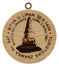 Turistická známka č. 647 - Bitva u Lipan 30.5.1434