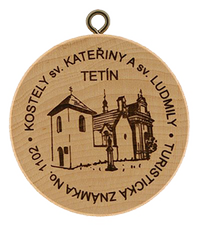 Turistická známka č. 1102 - Kostely sv. Kateřiny a sv. Ludmily Tetín