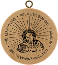 Turistická známka č. 1565 - Světelský oltář, Kostel Sv. Barbory, Adamov