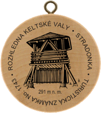 Turistická známka č. 1743 - Rozhledna Keltské Valy - Stradonka
