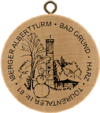Turistická známka č. 61 - IBERGER ALBERTTURM . BAD GRUND . HARZ