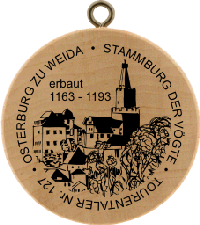 Turistická známka č. 127 - OSTERBURG ZU WEIDA . STAMMBURG DER VÖGTE