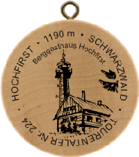 Turistická známka č. 224 - HOCHFIRST . 1190 m . SCHWARZWALD